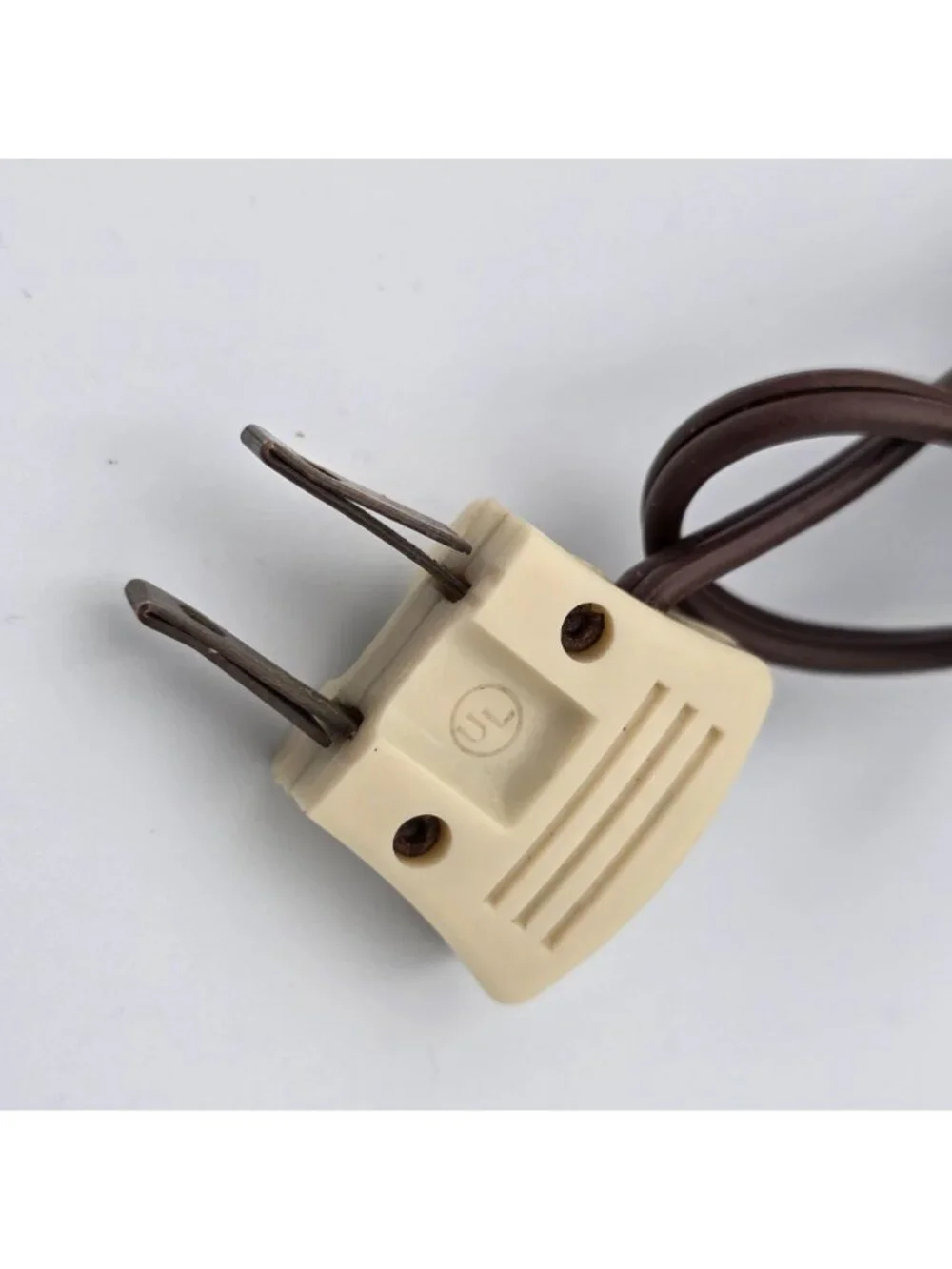 Vintage Plug-In Electrical Cord With Inline On/Off Switch Brown & Ivory UL Liste